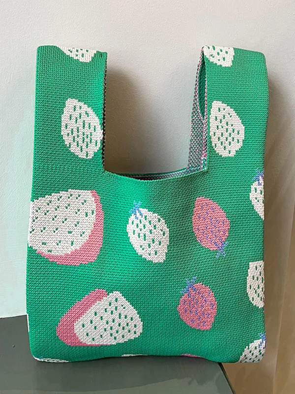 Printed Woven Handbag Handbags