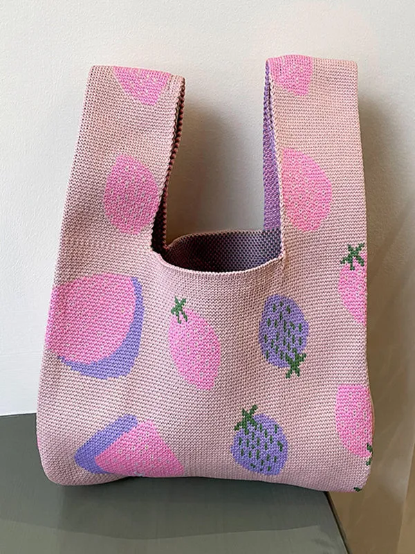 Printed Woven Handbag Handbags