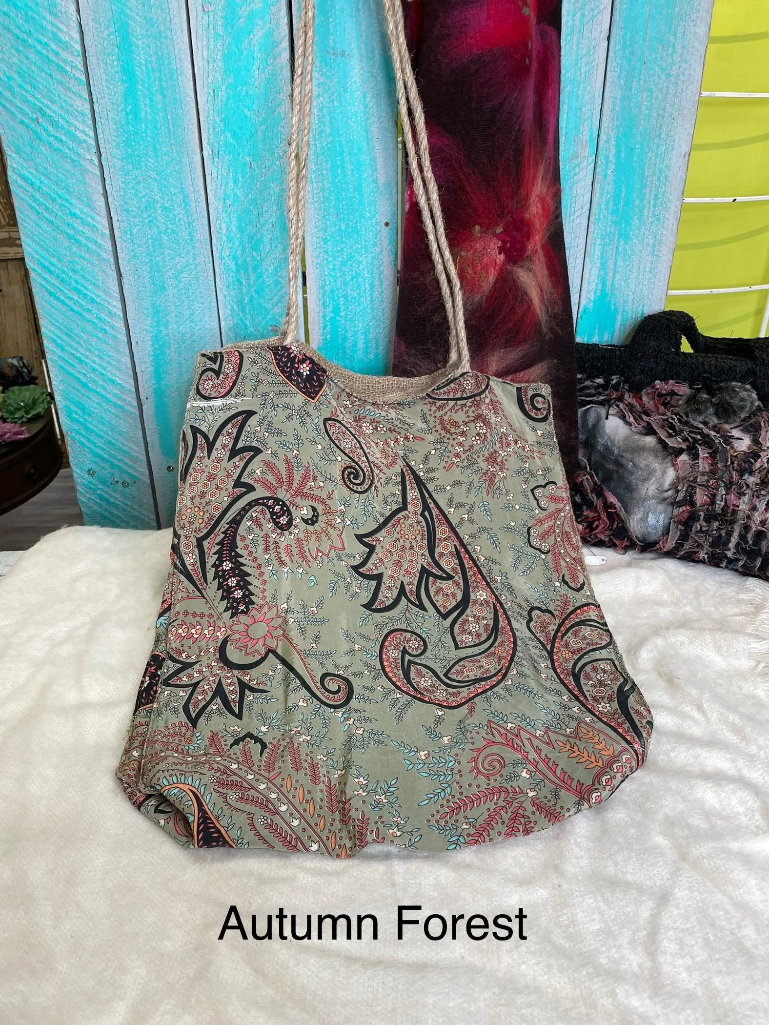 Silk and Burlap Shoulder Bags by PaperLace