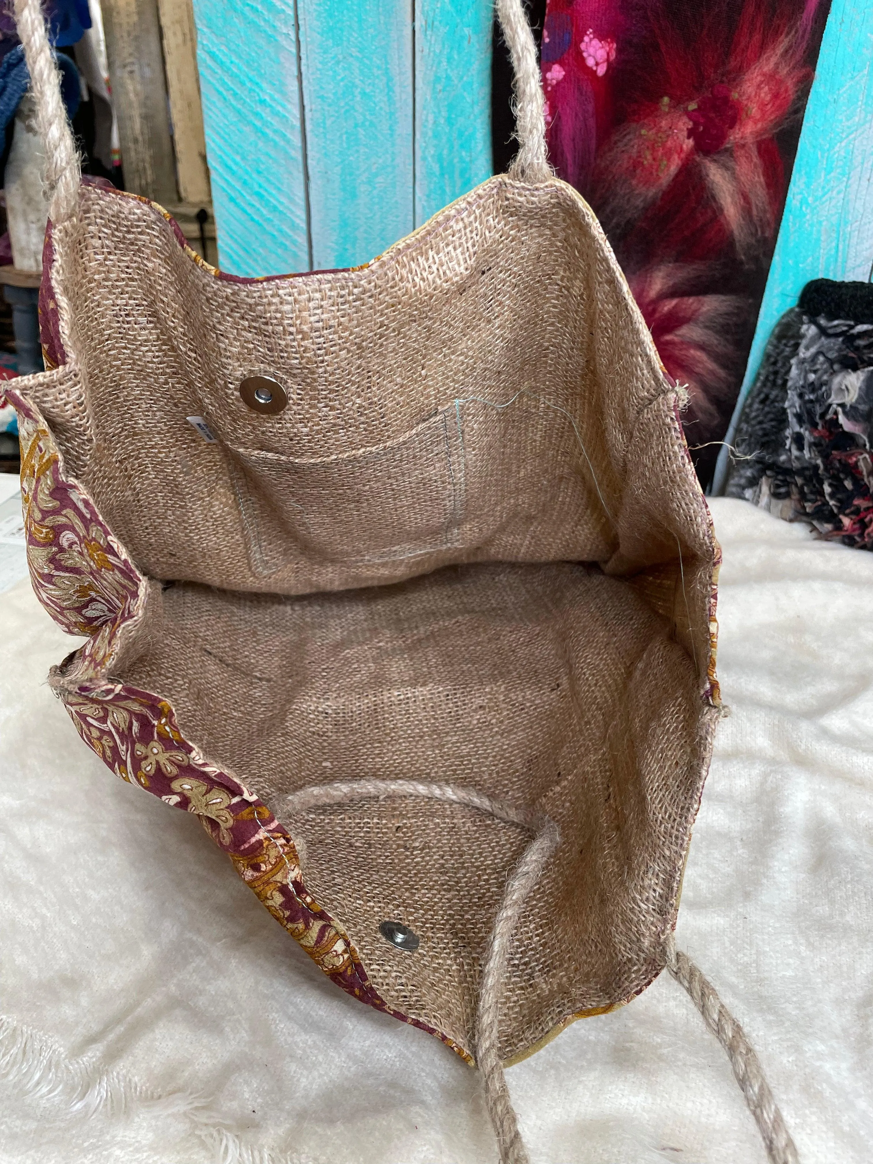 Silk and Burlap Shoulder Bags by PaperLace