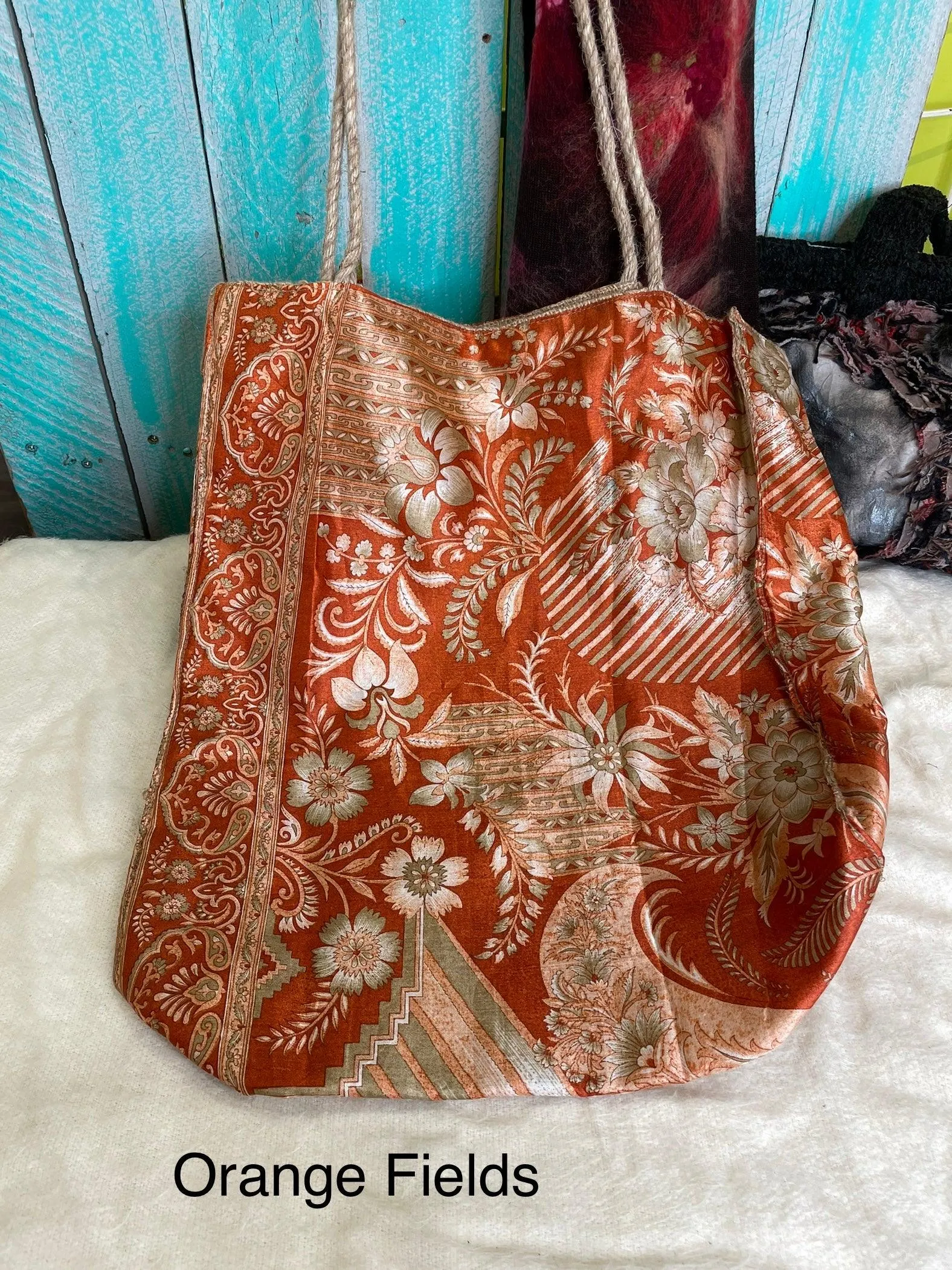 Silk and Burlap Shoulder Bags by PaperLace