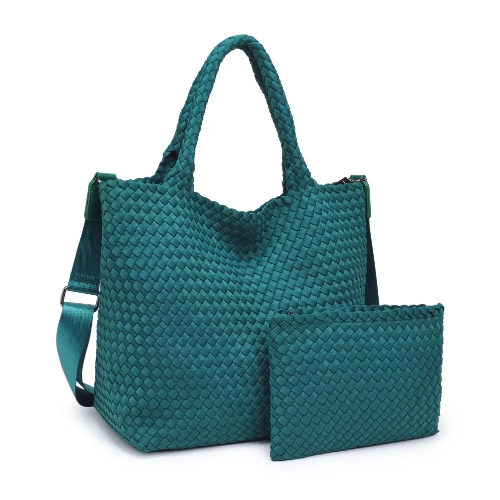 Sky's The Limit Medium Woven Tote Forest