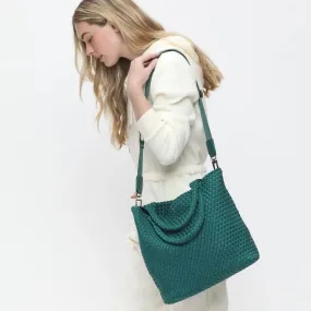 Sky's The Limit Medium Woven Tote Forest