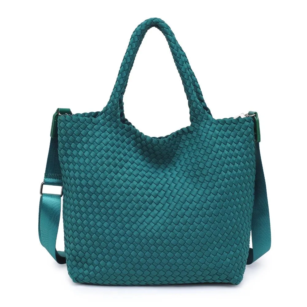 Sky's The Limit Medium Woven Tote Forest