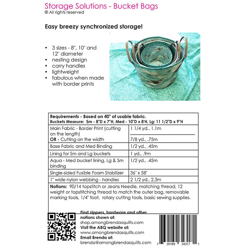 Storage Solutions Bucket Bags Pattern