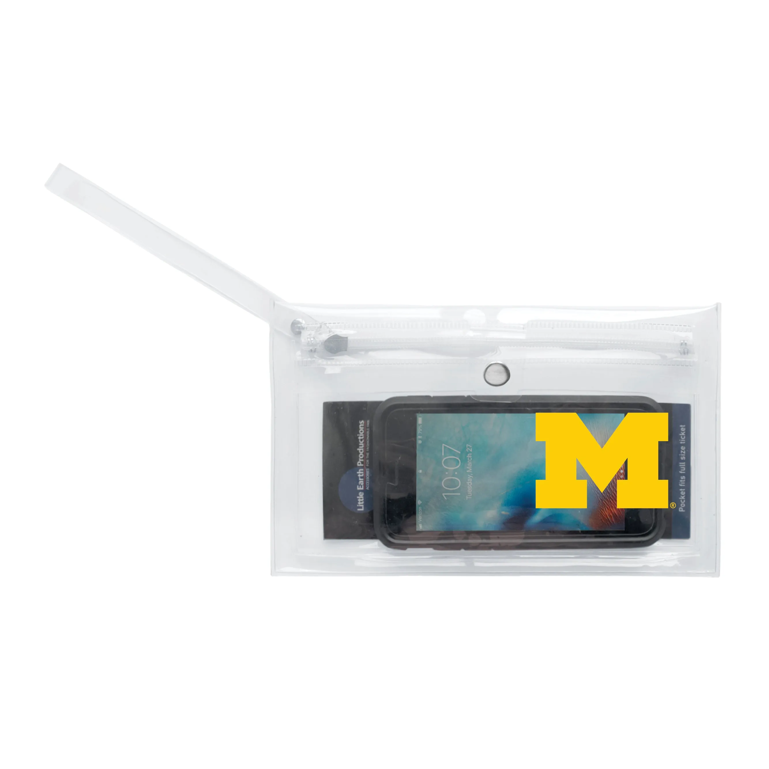 University of Michigan Clear Ticket Wristlet