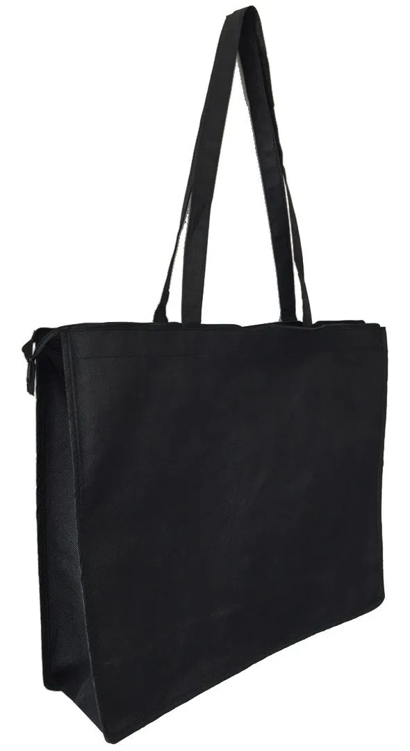 Zippered Large Tote Bags - Reusable Grocery Bags - GN61